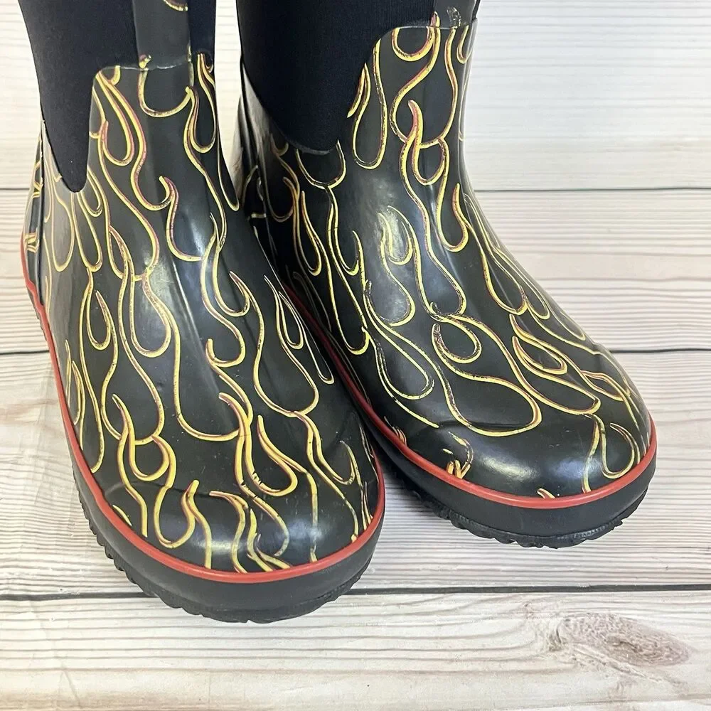 Bogs Boots Classic Flame Waterproof Kids Sz 3 Youth Boys Winter Rain Snow -30° F